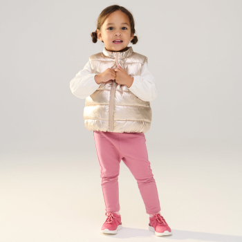 معطف مزين بالريش بدون أكمام بلون قزحي للفتيات الصغيرات